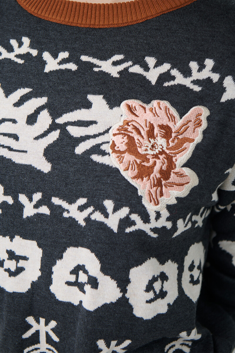 BUZO FLOR FLOR GRAFITO