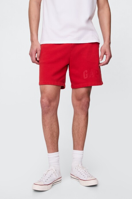 Short Sin Felpa Logo Gap Hombre Modern Red