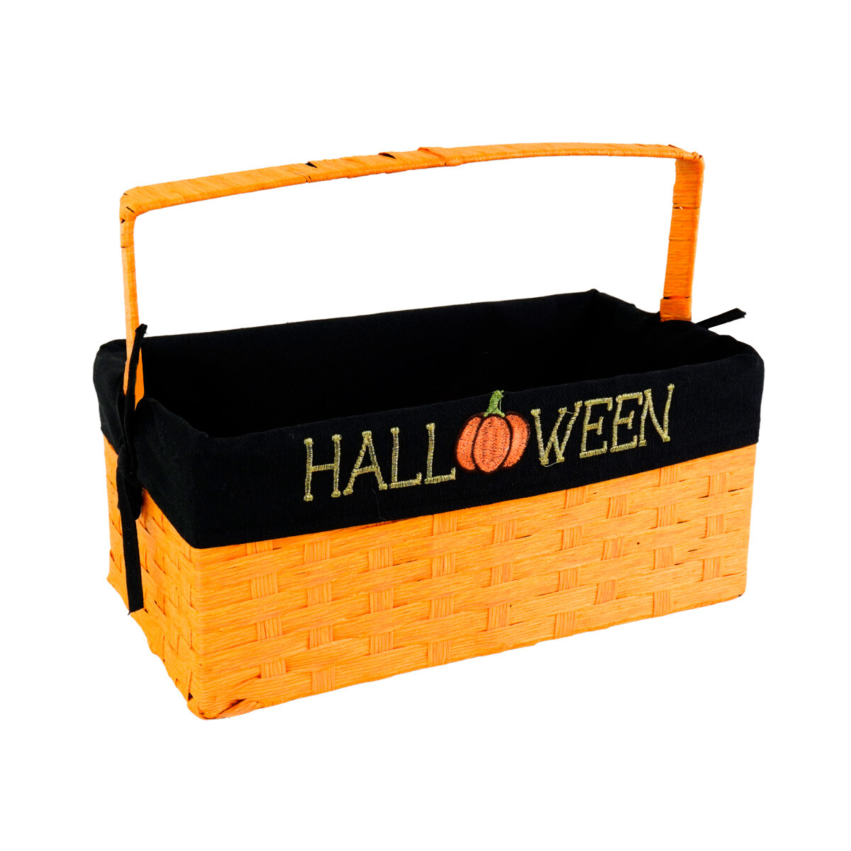 Canasto de mimbre Halloween forrado en tela 