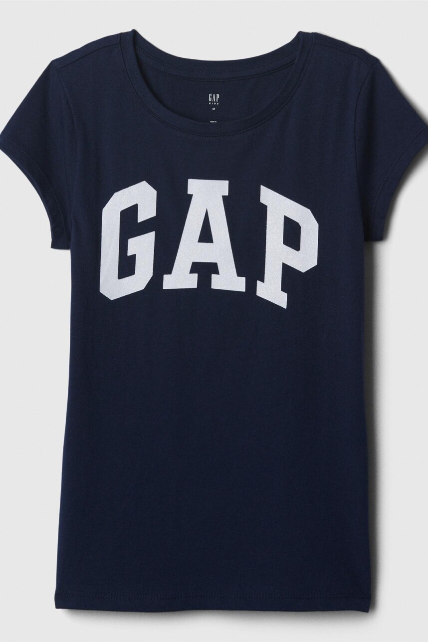 Remera Logo Gap Con Brillantina Niña Tapestry Navy