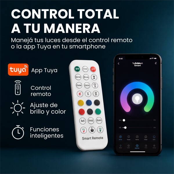 Transformador 24V P/ Luces RGB WPC App Tuya +Control 6 Canal Negro 1