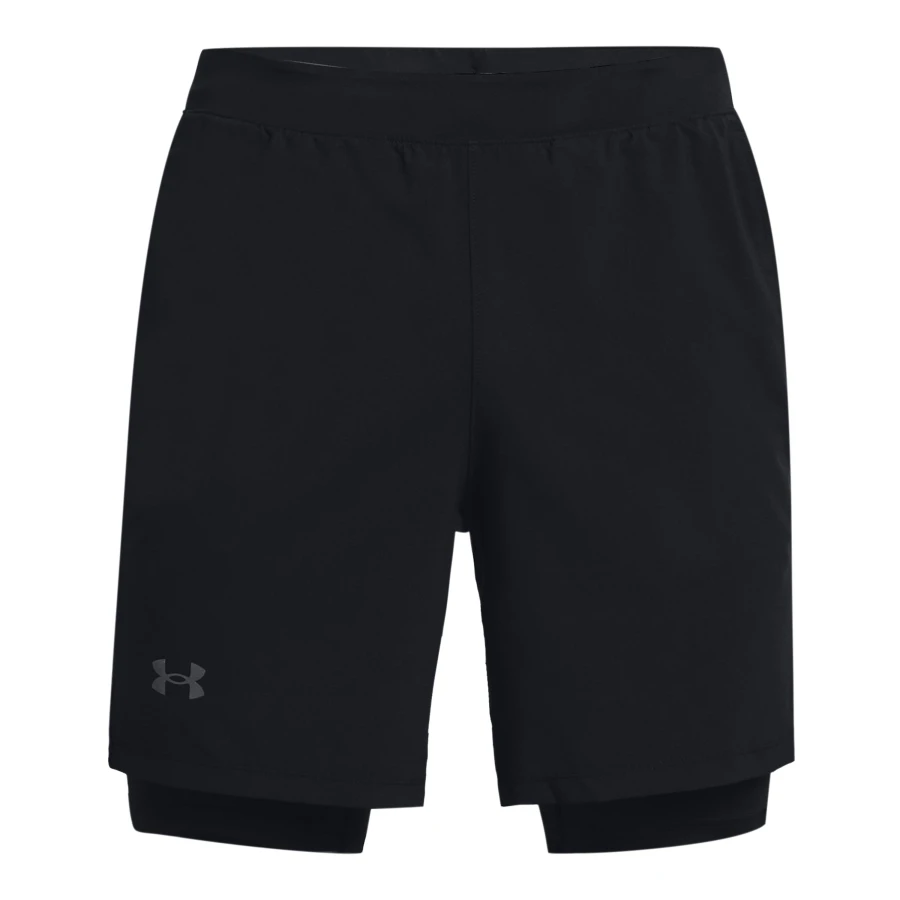 Short de Hombre Under Armour Launch Run 2 en 1 Negro