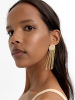 Pendientes Largos De Cadena dorado