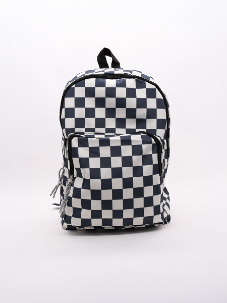 MOCHILA CUADROS AJEDREZ NEGRO