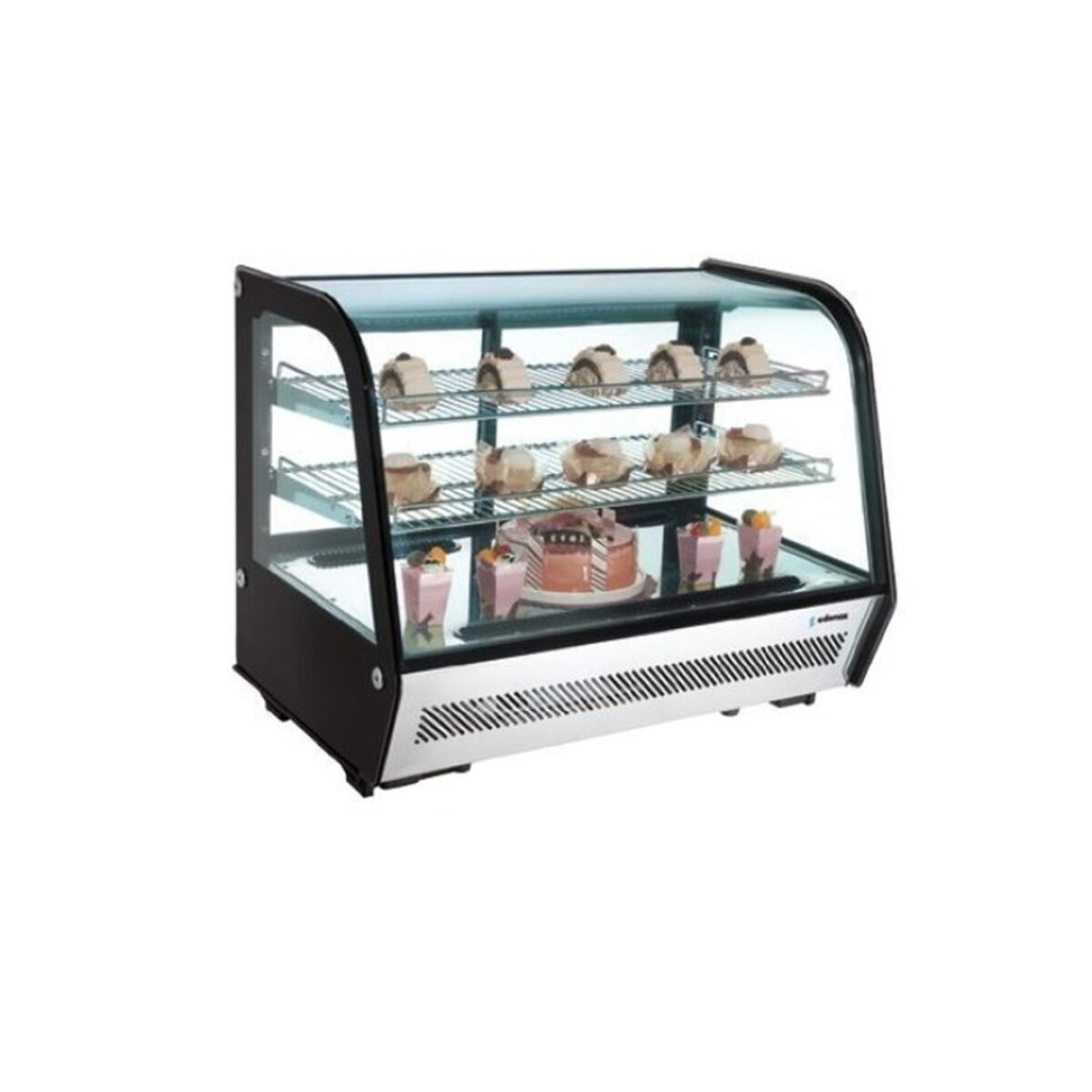 Vitrina refrigerada vidrio curvo 160 lts Kuma 