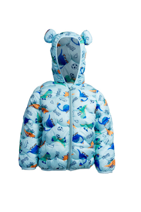 Campera estampada Celeste