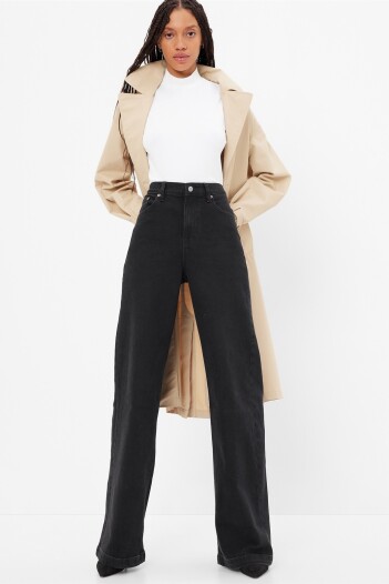 Jean Stride Tiro Alto Mujer Washed Black
