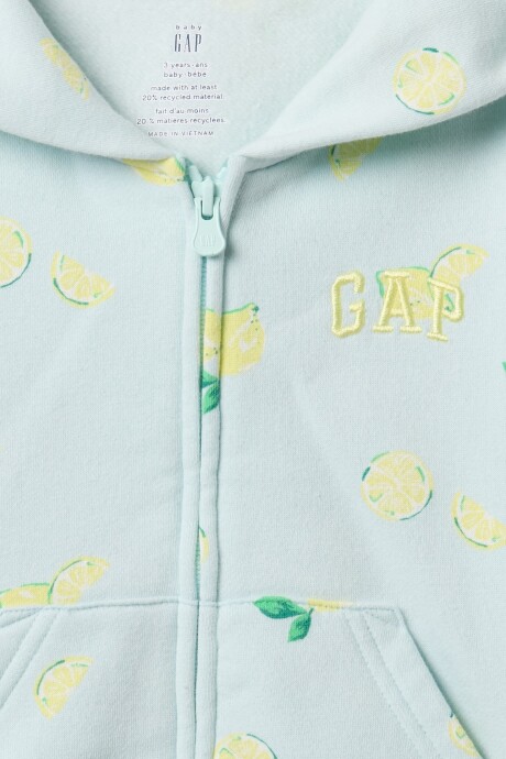 Buzo Canguro Con Cierre Logo Gap Toddler Niña Azul