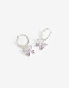Aros Argollas Cubic zirconia Argollas Mariposa Cubic Plateado - Plateado