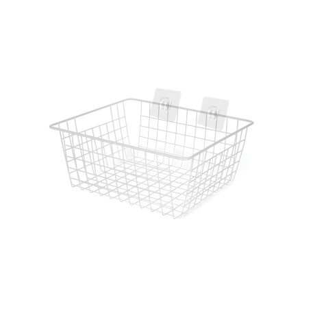Canasto Cesto Organizador Metal Cocina Baño Oficina 28x22x12cm Blanco
