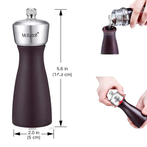 Set X2 Molinillo Salero Pimentero Acero Inoxidable Mr Rudolf Color Marrón
