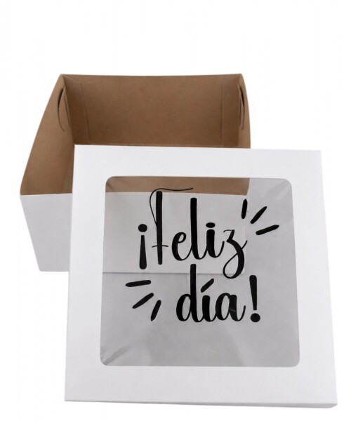 Caja flexi 20x20x9,5. c/visor impreso BLANCO - LISO