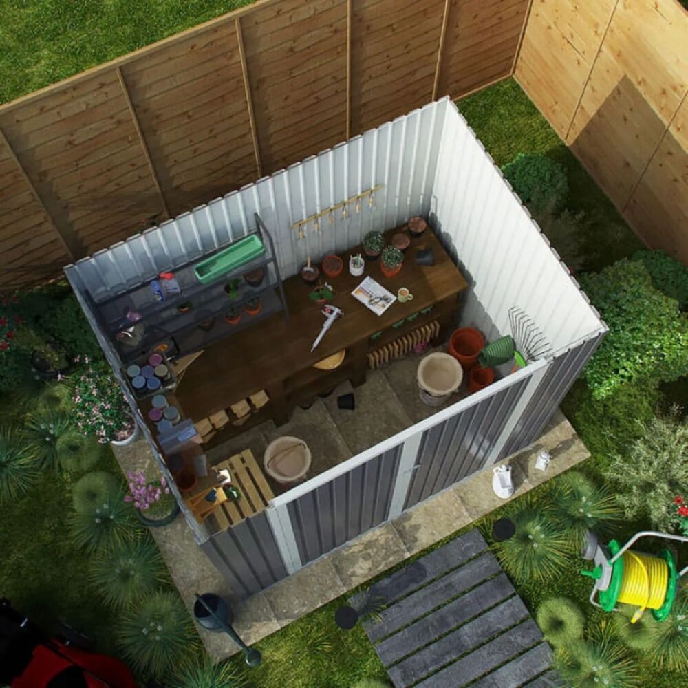 Galpon de Jardn Metalico Puerta Doble - 222x149x194 cm Galpon de Jardn Metalico Puerta Doble - 222x149x194 cm