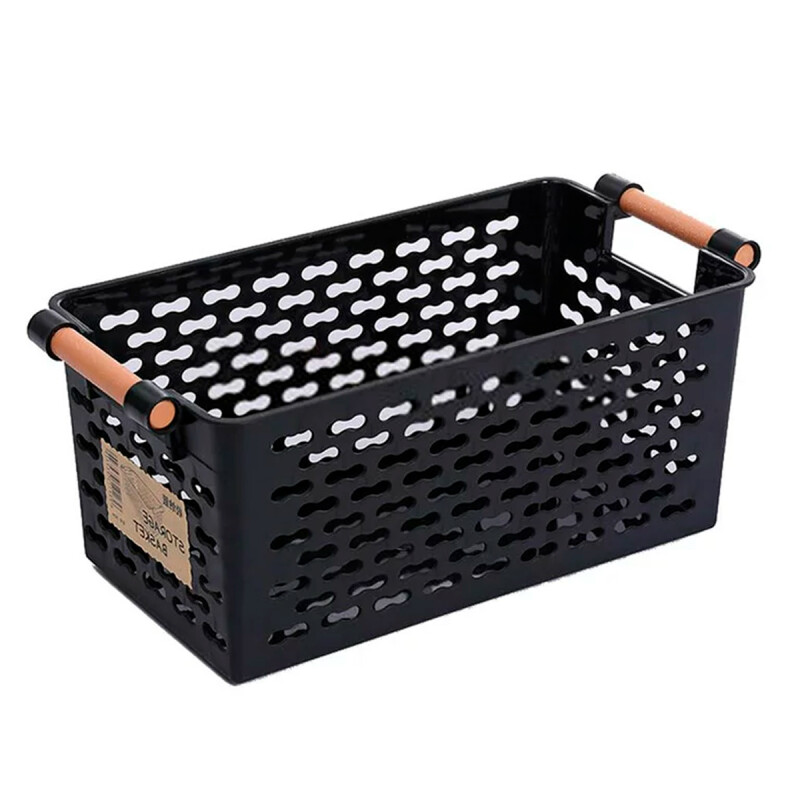 Cesto calado con asas 30 x 15 x 13 NEGRO