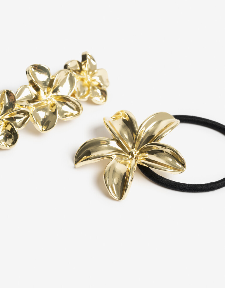 Accesorios Pelo Set Varios Pony Cuff Metálica. - Dorado