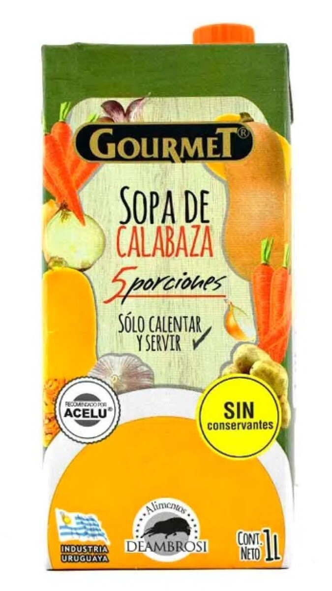 SOPA GOURMET CALABAZA S/SAL 1LT 