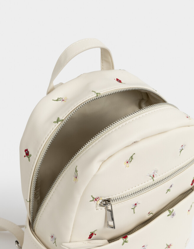 Mochilas Urbanas Mochila Bordada Florcitas - Estampado Flores