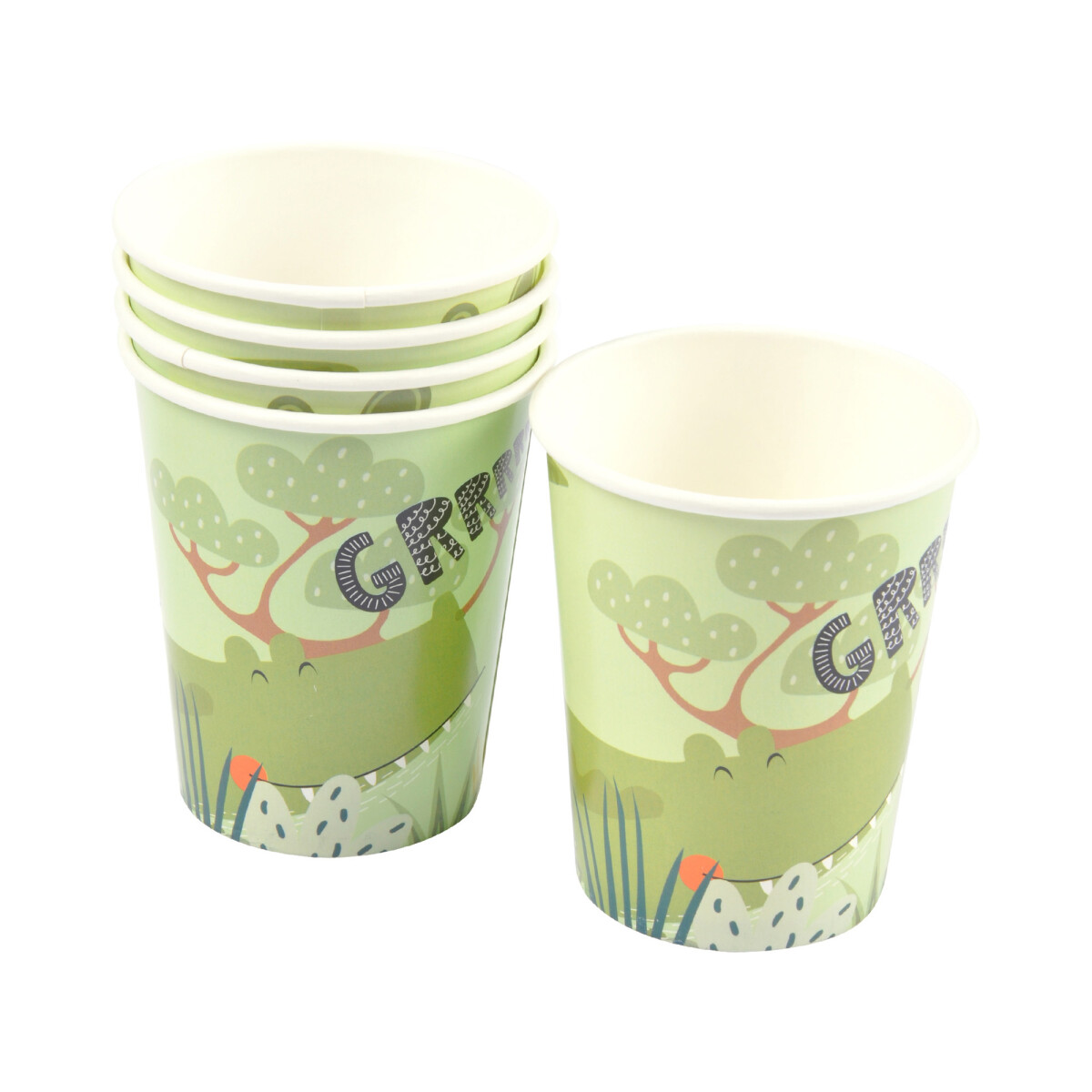 SET - 6 VASOS DESC. VERDE PAPEL 6GOG012 