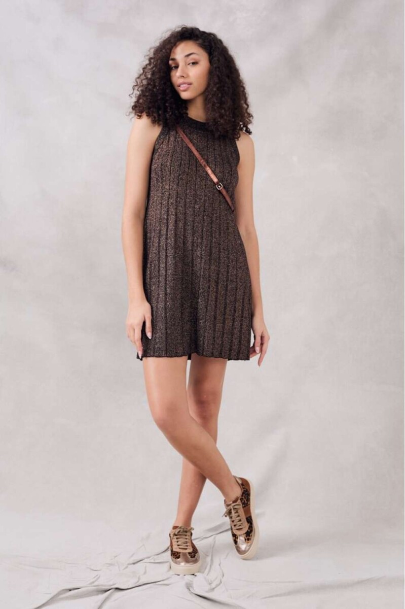 Vestido Halter Lurex - Negro 