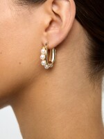 Aros Con Perlas blanco