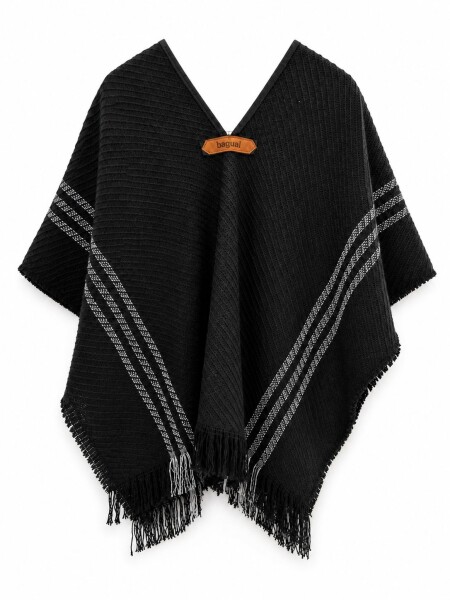Poncho niño Negro con blanco
