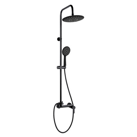 Griferia Barral De Ducha Negra Con Roseta Redonda 23Cm NEGRO