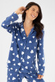 Pijama americano polar corazones Azul