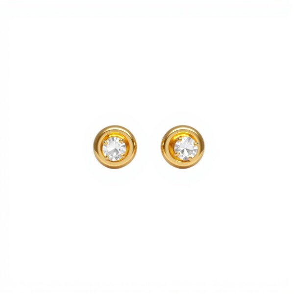 Abridores Zirconia blanca-Oro 18k-Piedra Zirconia-AB9533 conpiedra