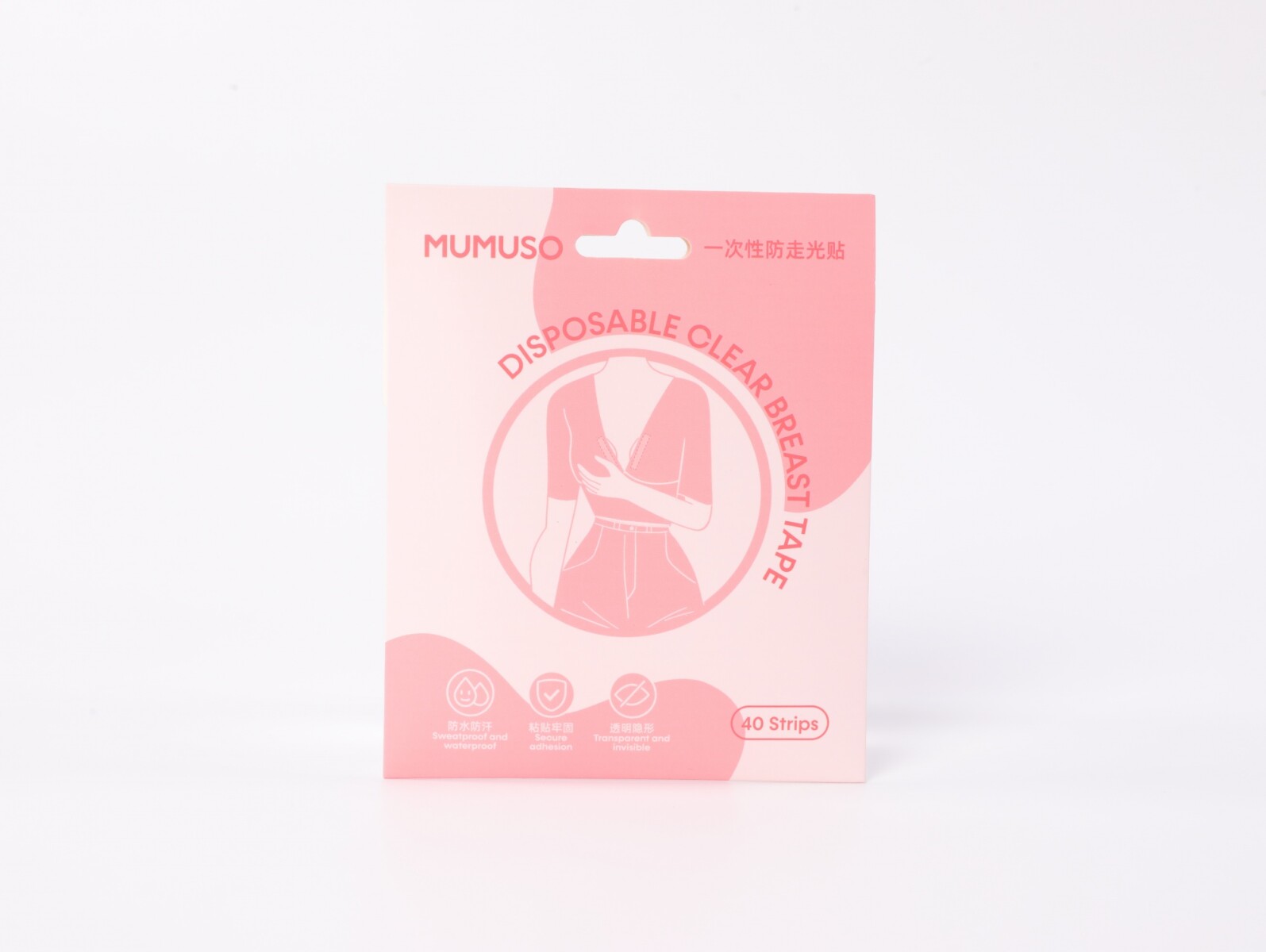 CINTA ADHESIVA TRANSPARENTE DESECHABLE PARA EL PECHO (40 TIRAS) 