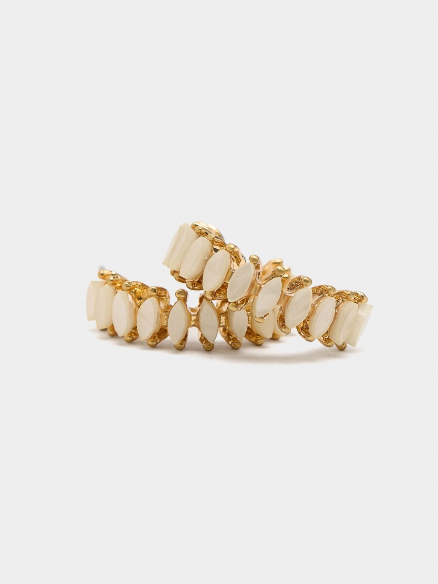 Aros Con Cristales beige