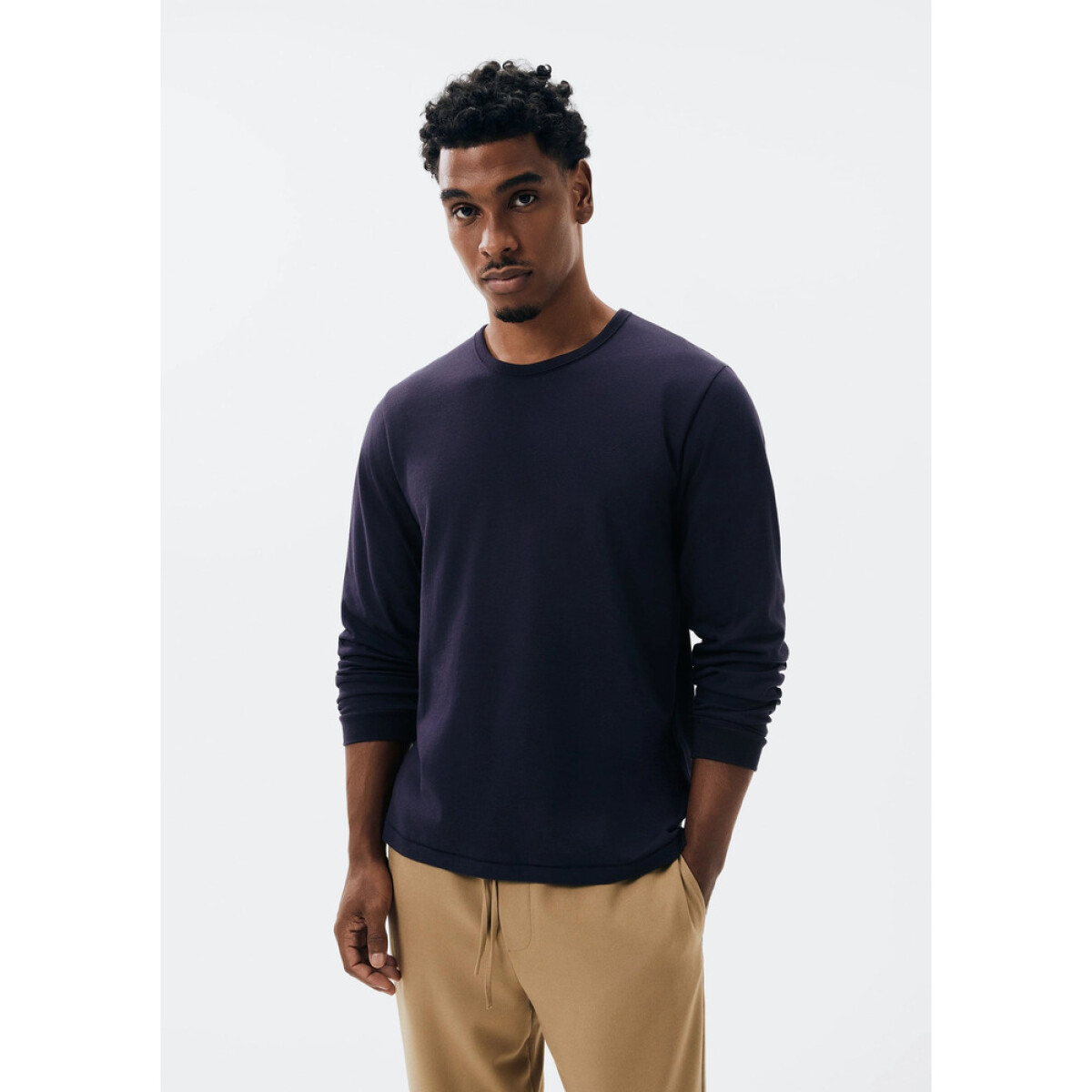 CAMISETA ML MASC - AZUL ESCURO 