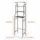Mueble Metal Organizador Rack Sobre Inodoro tres estantes Negro