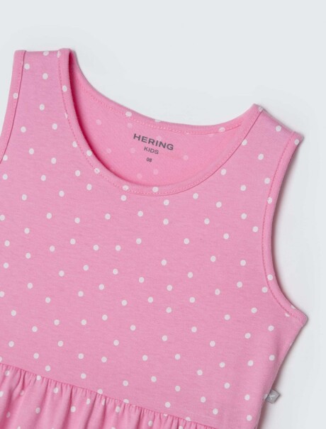 VESTIDO INFANTIL SIN MANGAS ESTAMPADO ROSA