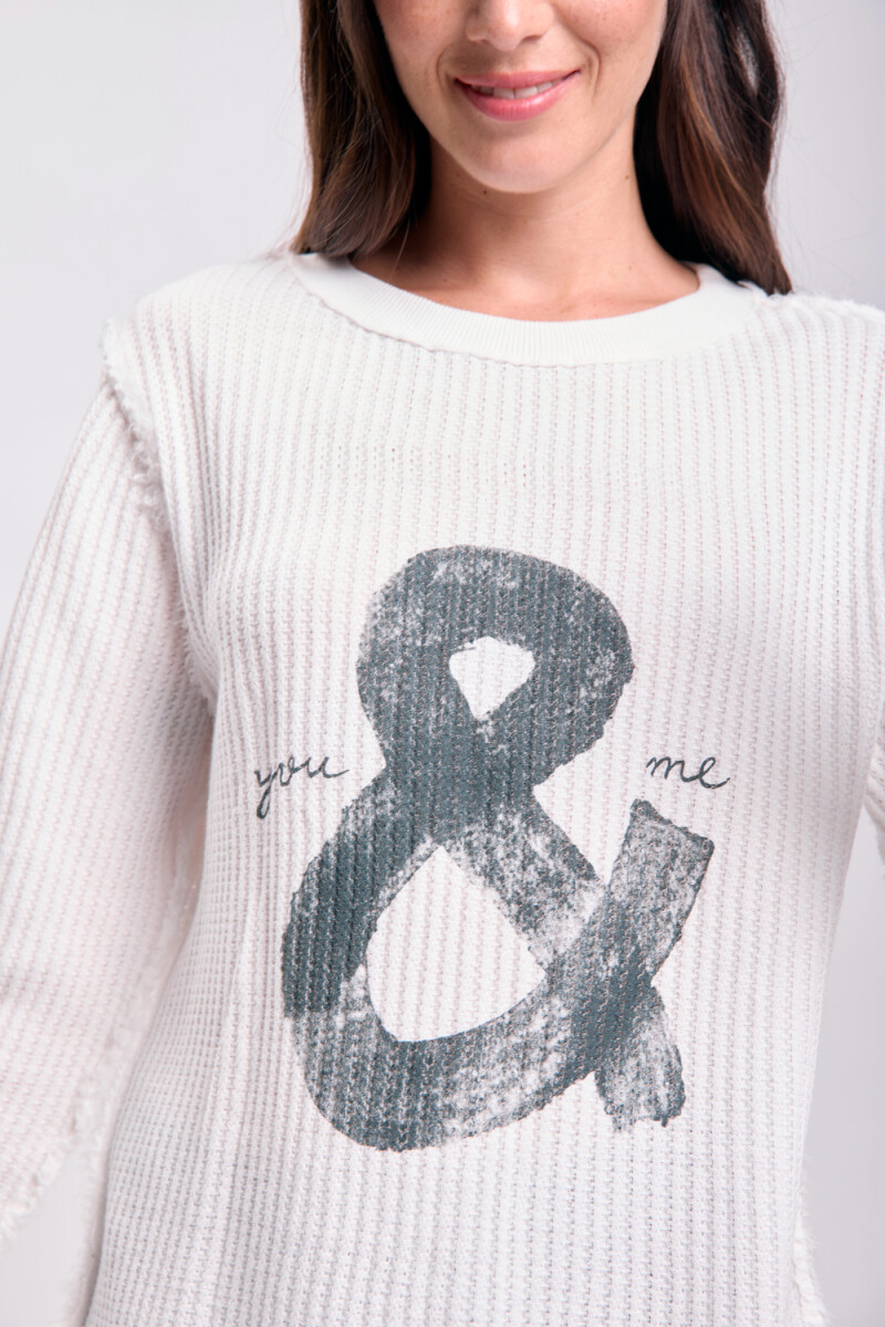 Remera textura estampa Blanco