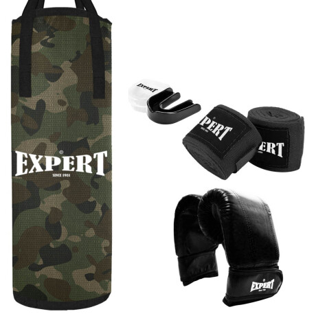 Kit Boxeo Bolsa Completa + Guantes + Bucal + Vendas Bolsa Camuflada Adultos