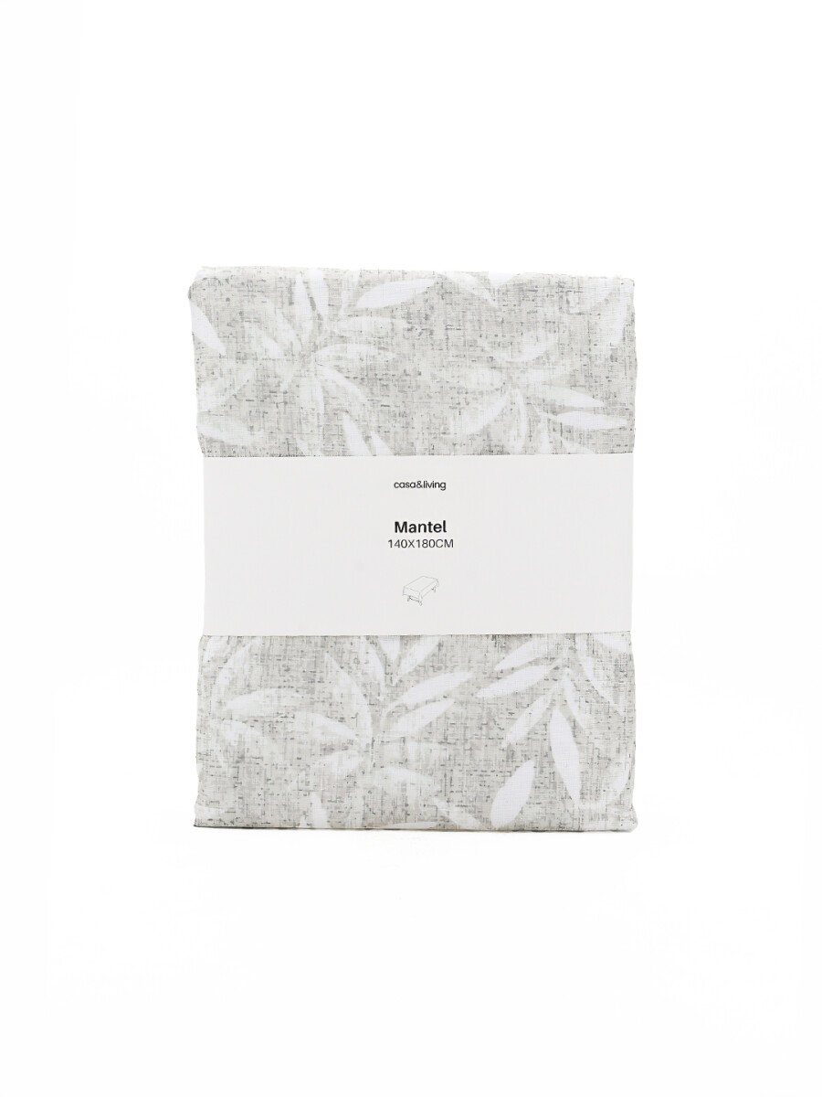 MANTEL ANTIMANCHAS FLORES - BEIGE 