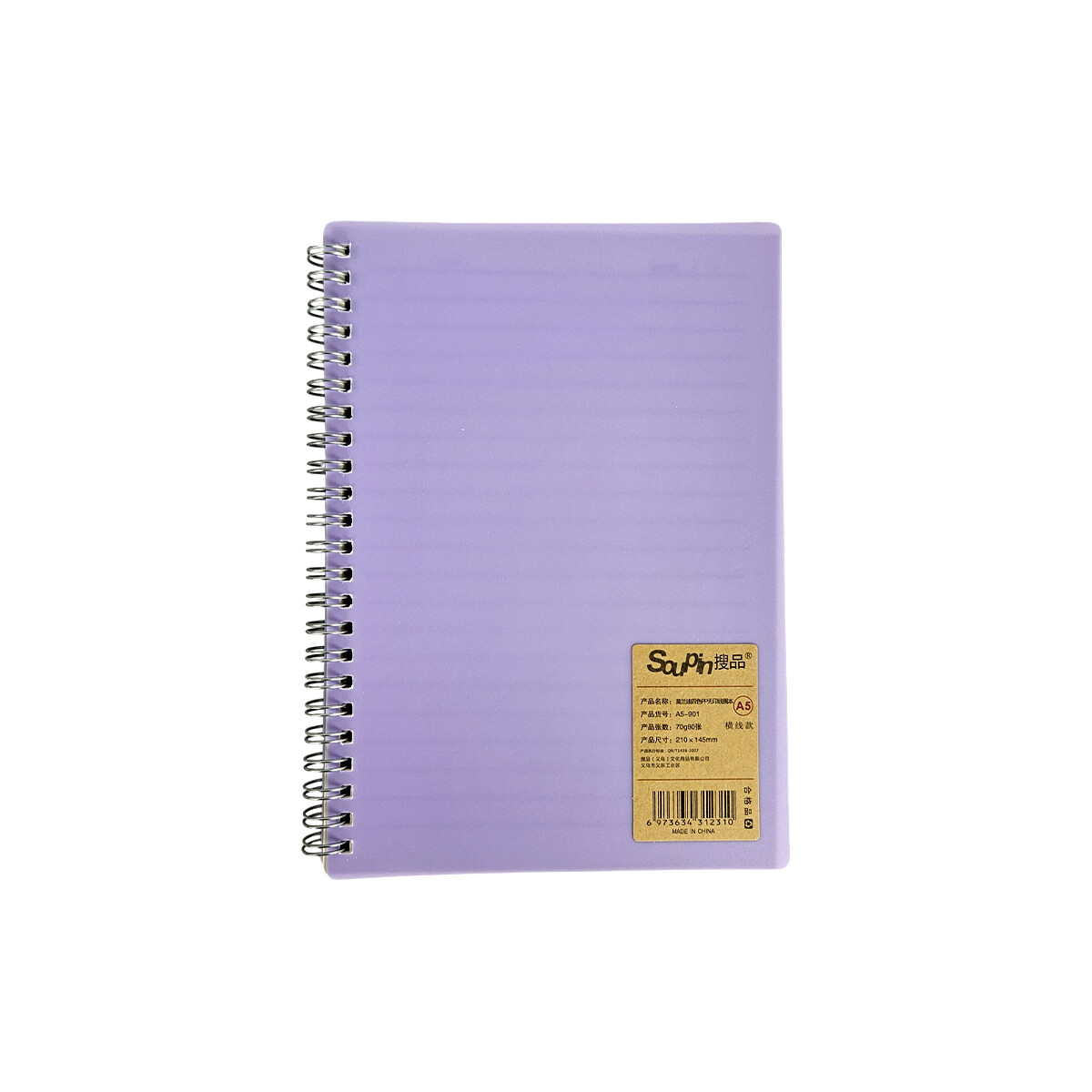 Cuaderno Tamano A5 Con Renglones De 80 Hojas Color Pastel - Lila 