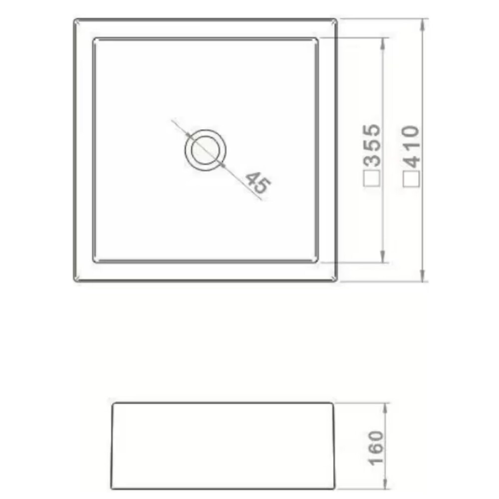 Bacha de apoyo cuadrada 41 cm blanco Deca Bacha De Apoyo Cuadrada 41 Cm Blanco Deca