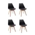 Silla de Comedor Nórdica Estilo Eames de Madera Acolchonada Color Negro x4 Unidades Silla de Comedor Nórdica Estilo Eames de Madera Acolchonada Color Negro x4 Unidades