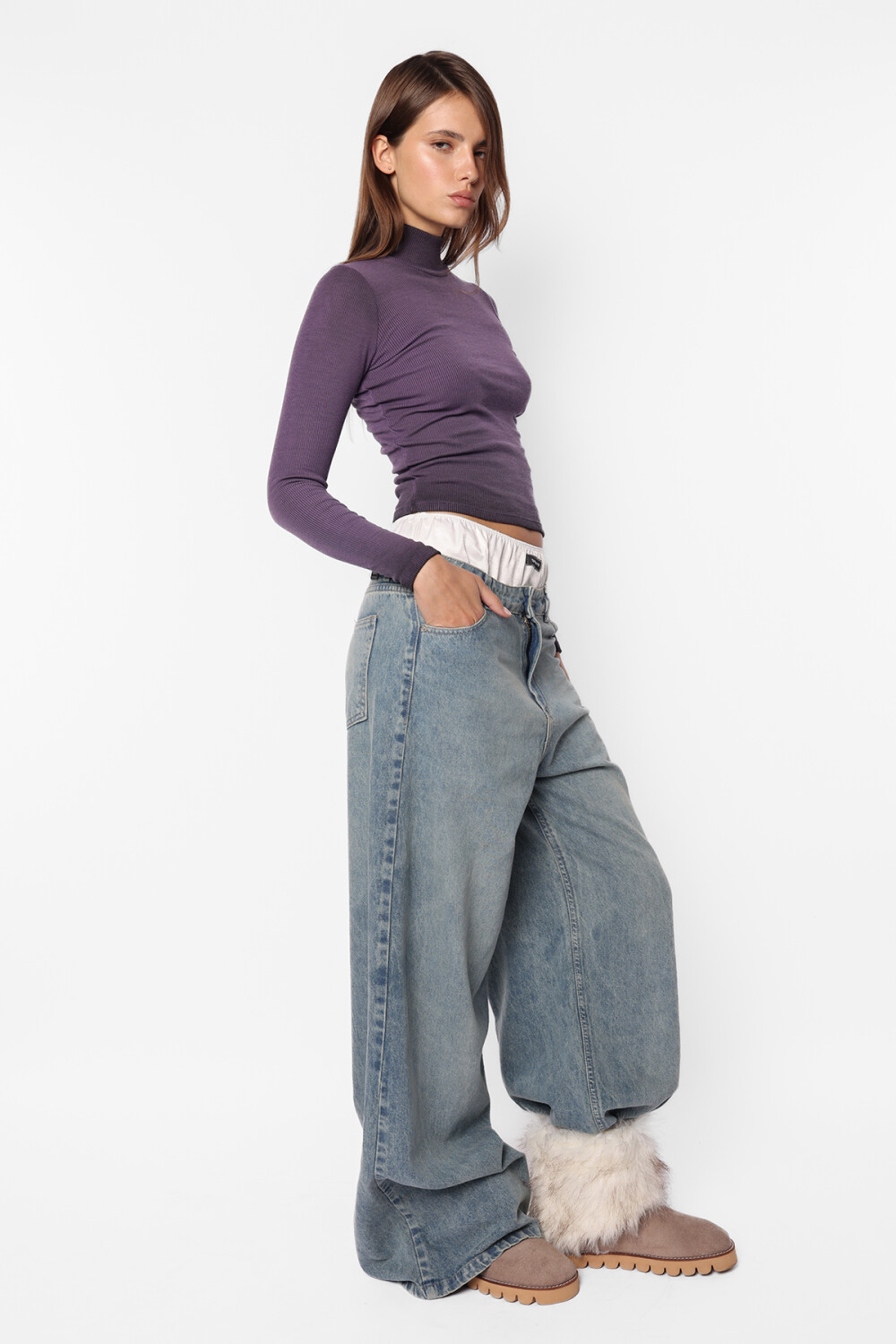 Top Polera Patch Violeta