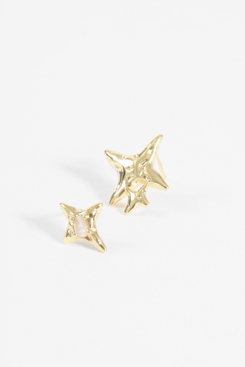 Caravanas estrella asimétrica dorado