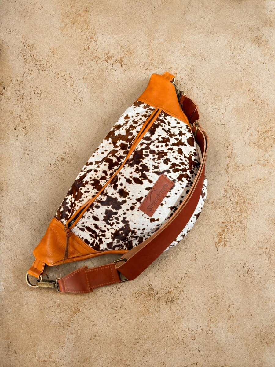 Leather Fanny Pack XL - Print Chocolate 