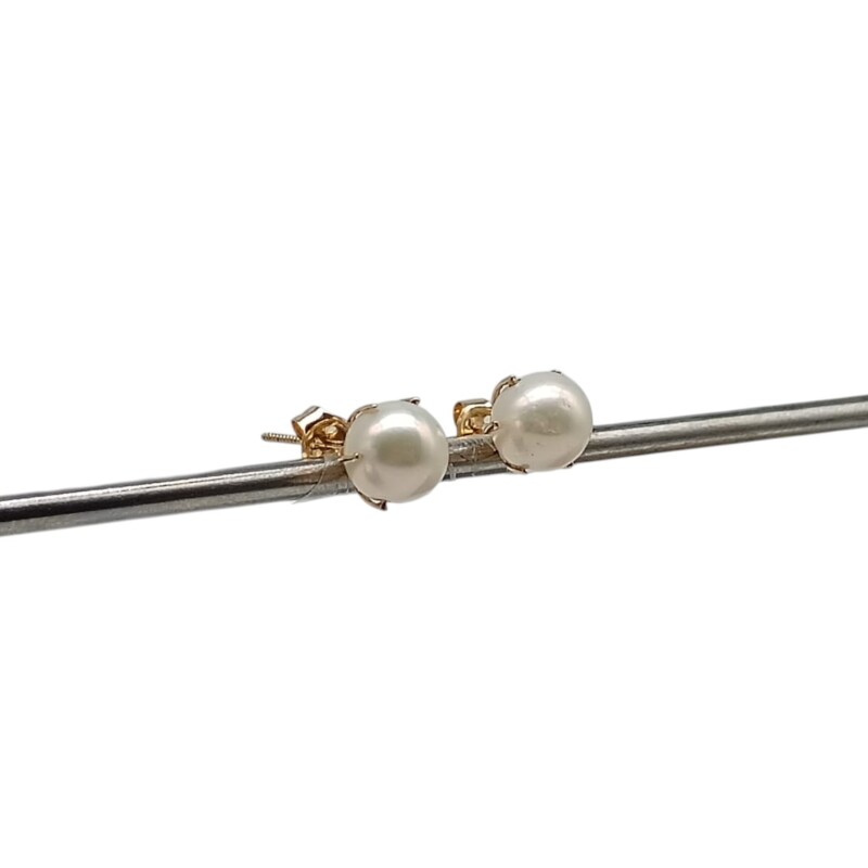 Caravanas Perla - Oro Bajo - Perla de Cultivo - CA8446 conperla