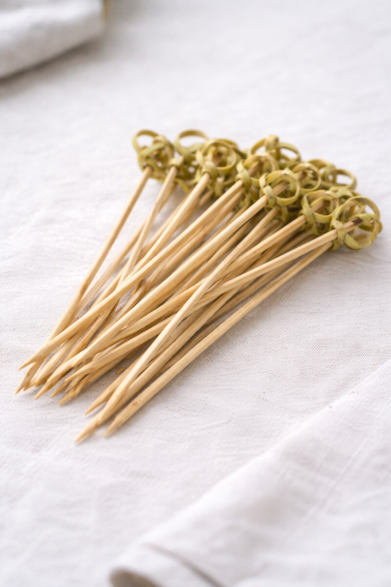 PINCHOS PARA COPETIN BAMBOO - BEIGE 