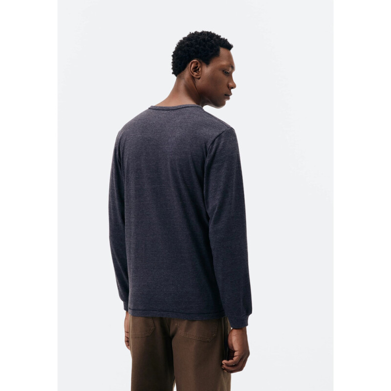 CAMISETA ML MASC PRETO MESCLA