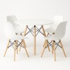 Juego de comedor Con Mesa Circular de 80cm + 4 Sillas Eames Blanco/Blanco