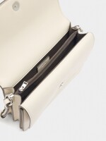 Bolso Bandolera Con Solapa Doble crudo
