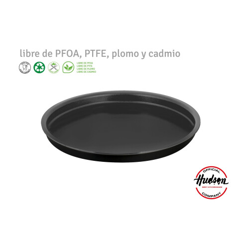 Pizzera Redonda Con Doble Antiadherente 35 Cm Hudson Color Negro Pizzera Redonda Con Doble Antiadherente 35 Cm Hudson Color Negro