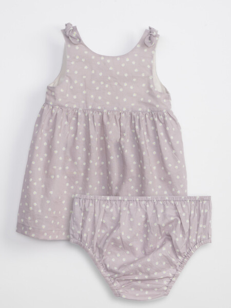 Vestido con bombachudo estampado Flores Lila