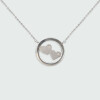 Colgante con cadena Dos corazones de MOON en plata 925 con brillantes Colgante con cadena Dos corazones de MOON en plata 925 con brillantes